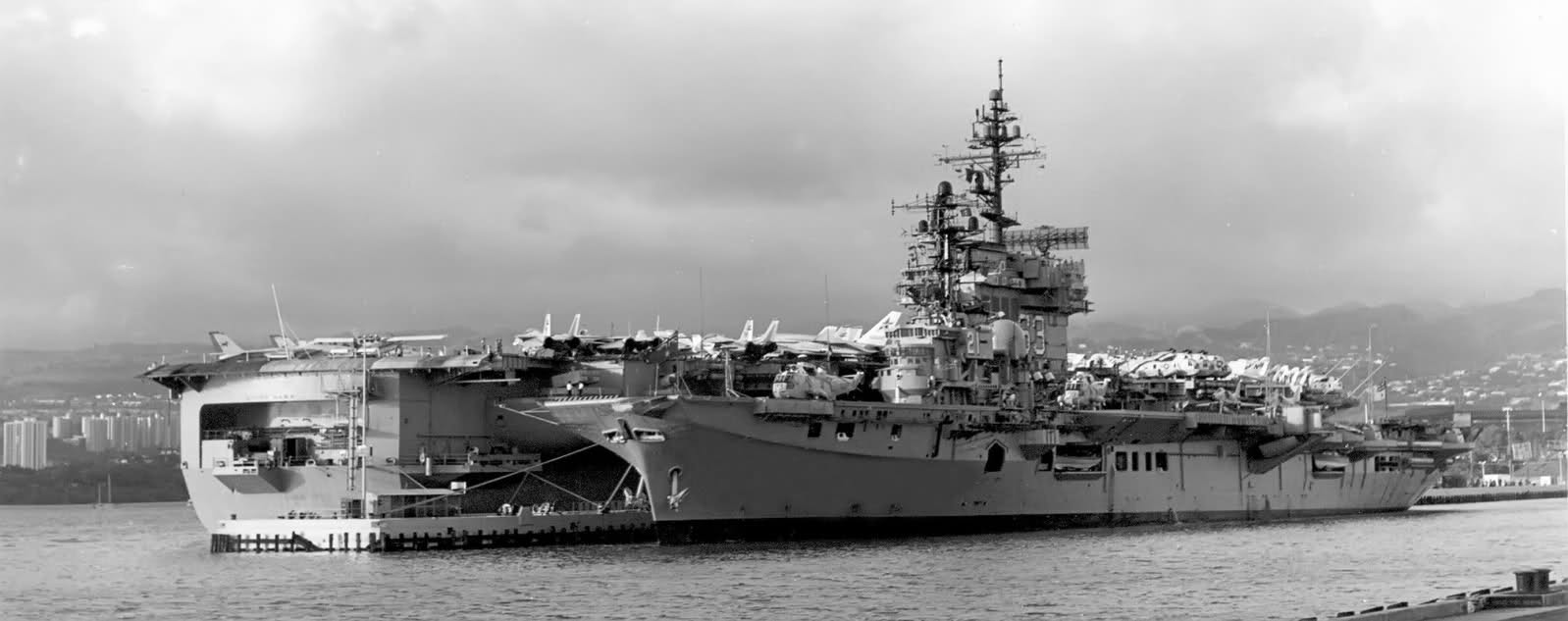 HMAS Melbourne tied up alongside the KittyHawk in Pearl Harbor....Woo Hoo!!!.jpg