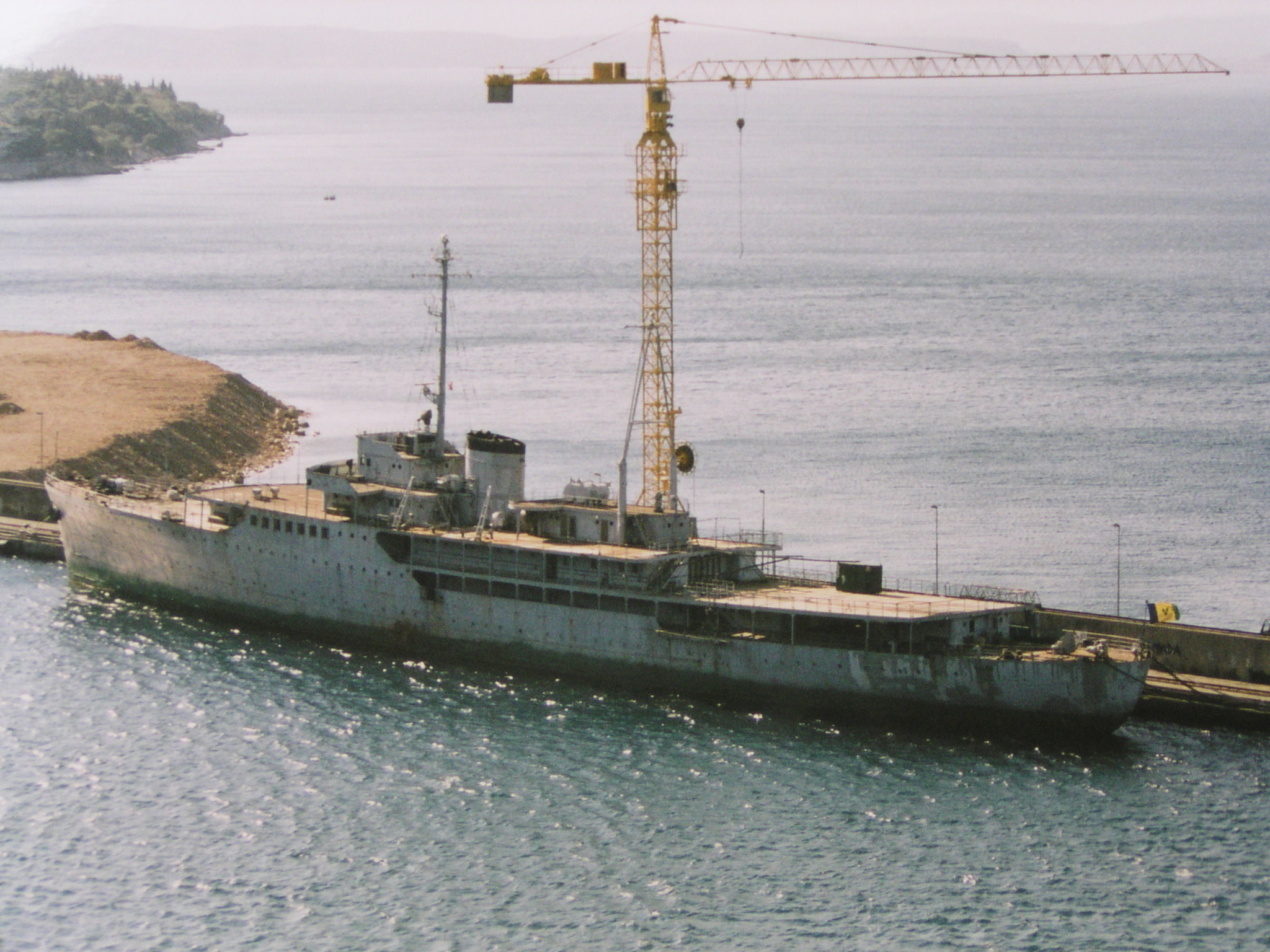 Ex Yugoslav navy training and presidential ship (ex Kiebitz, ex Ramb III). I made this photo in year 2000 with classic reflex camera in shipyard Viktor Lenac, near Rijeka (Croatia)..jpg