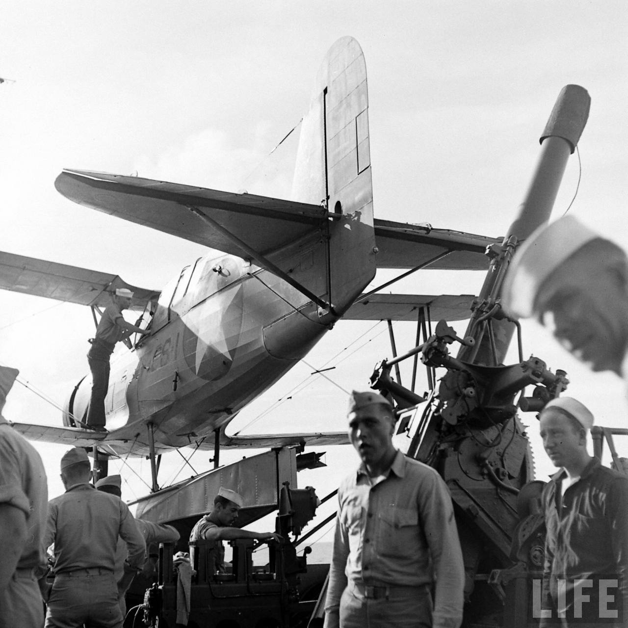 Curtiss SOC Seagull scout plane aboard the USS Northampton (CA-26) July 1942 - 1.jpg