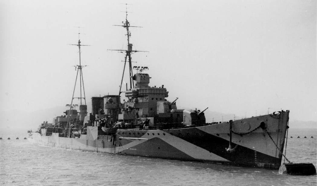 HMS Delhi, light cruiser in 1942.JPG