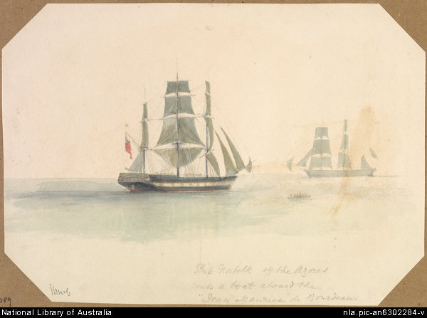 Ship Norfolk off the Azores sends a boat aboard the Jean Maurice de Bourdeaux.jpg