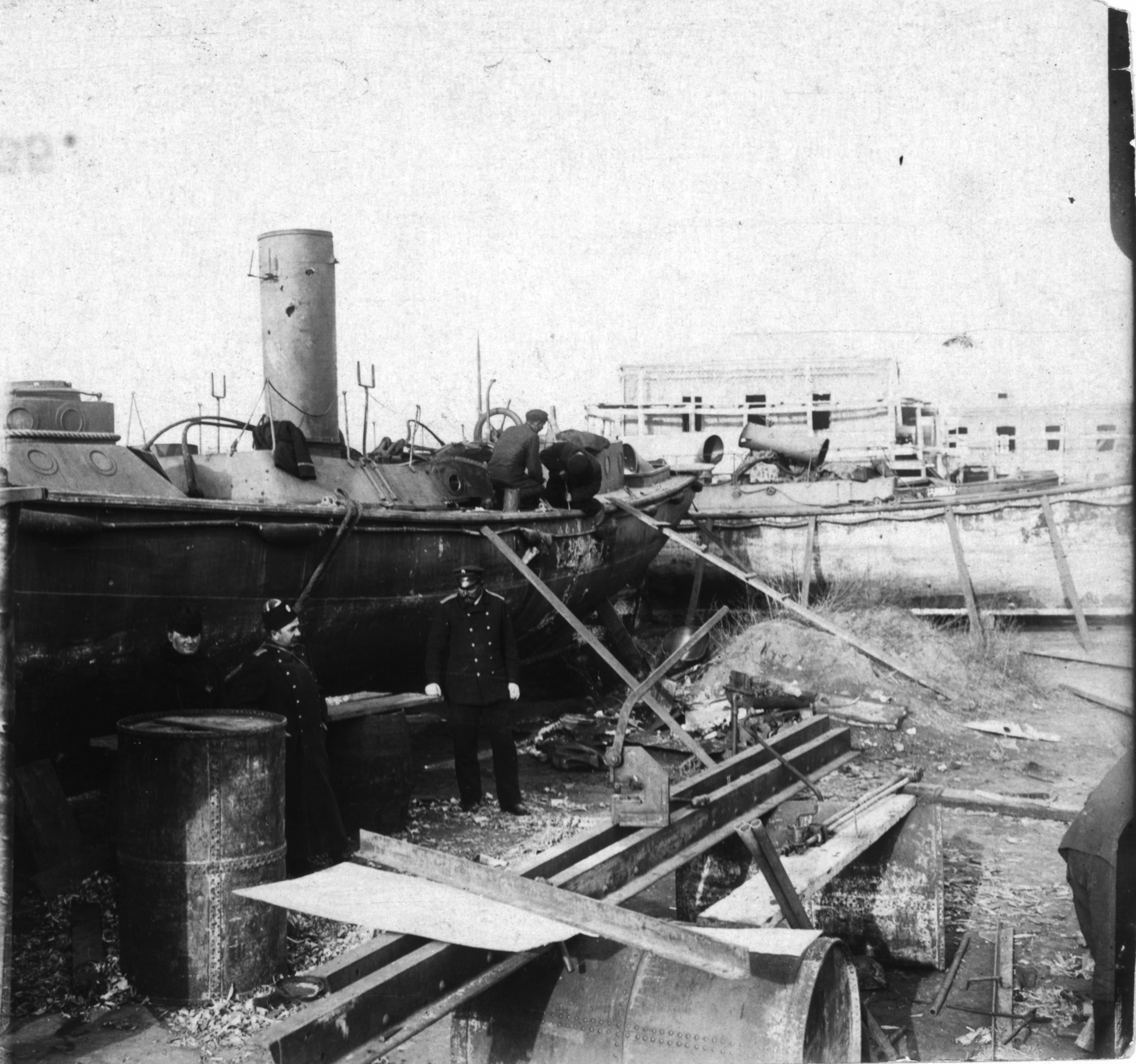 Russian ships being repaired in dry dock, Port Arthur.jpg