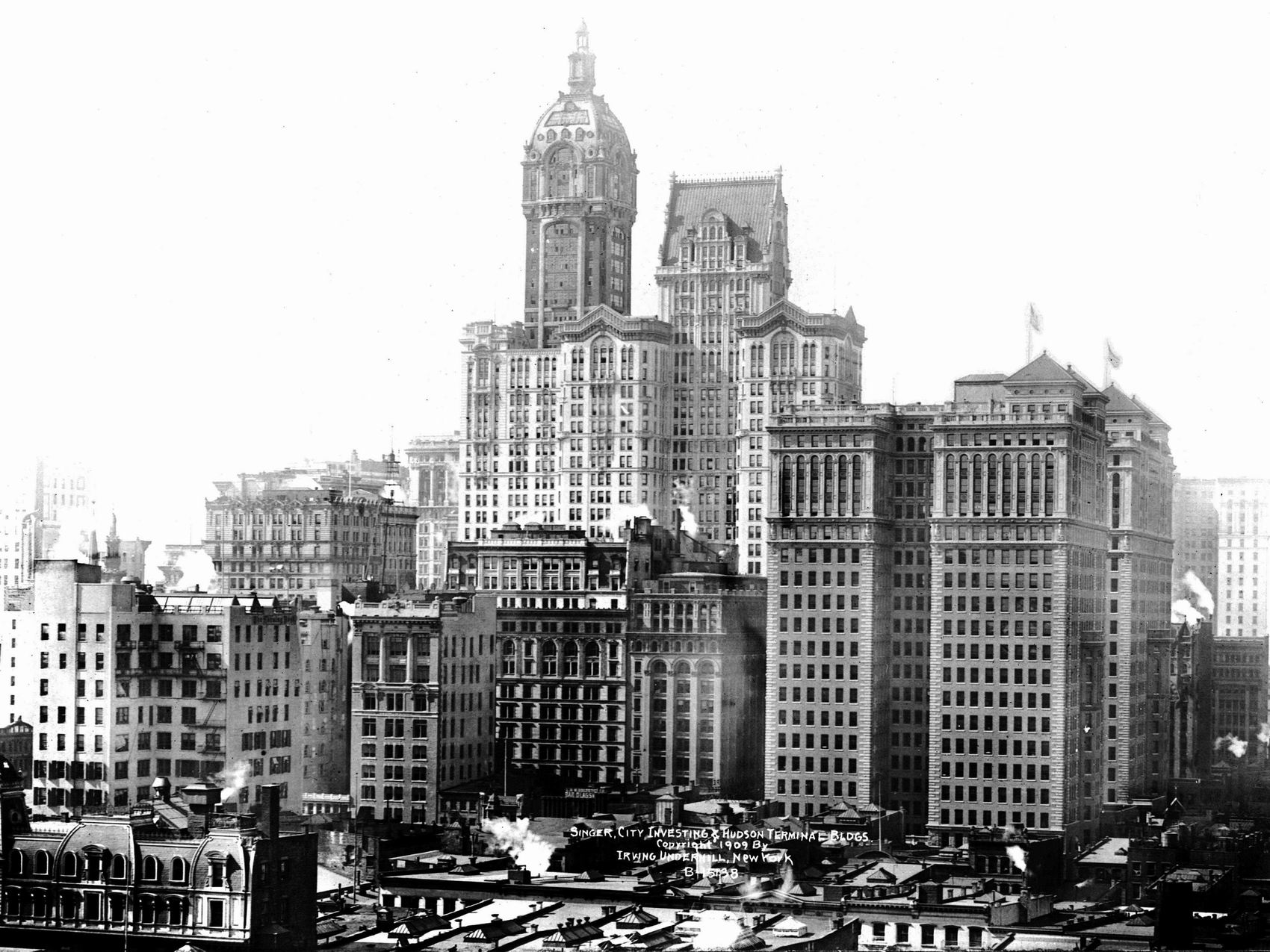 Singer Building, City Investing и Hudson Terminal - фото 1909 года.jpg