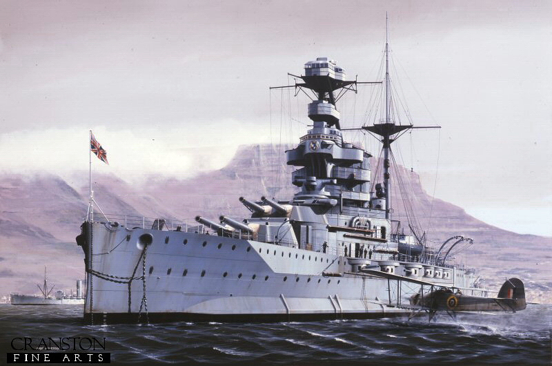 HMS Malaya at Capetown, South Africa. by Ivan Berryman.2.jpg