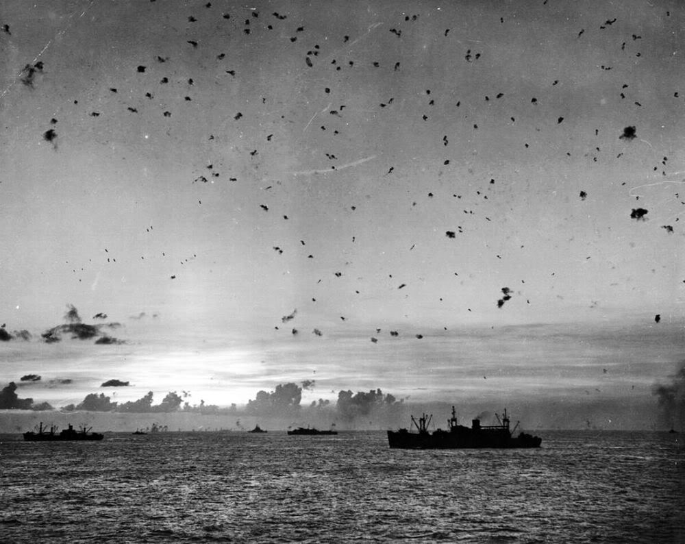 US flak over US ships during invasion of Saipan, July 44.jpg