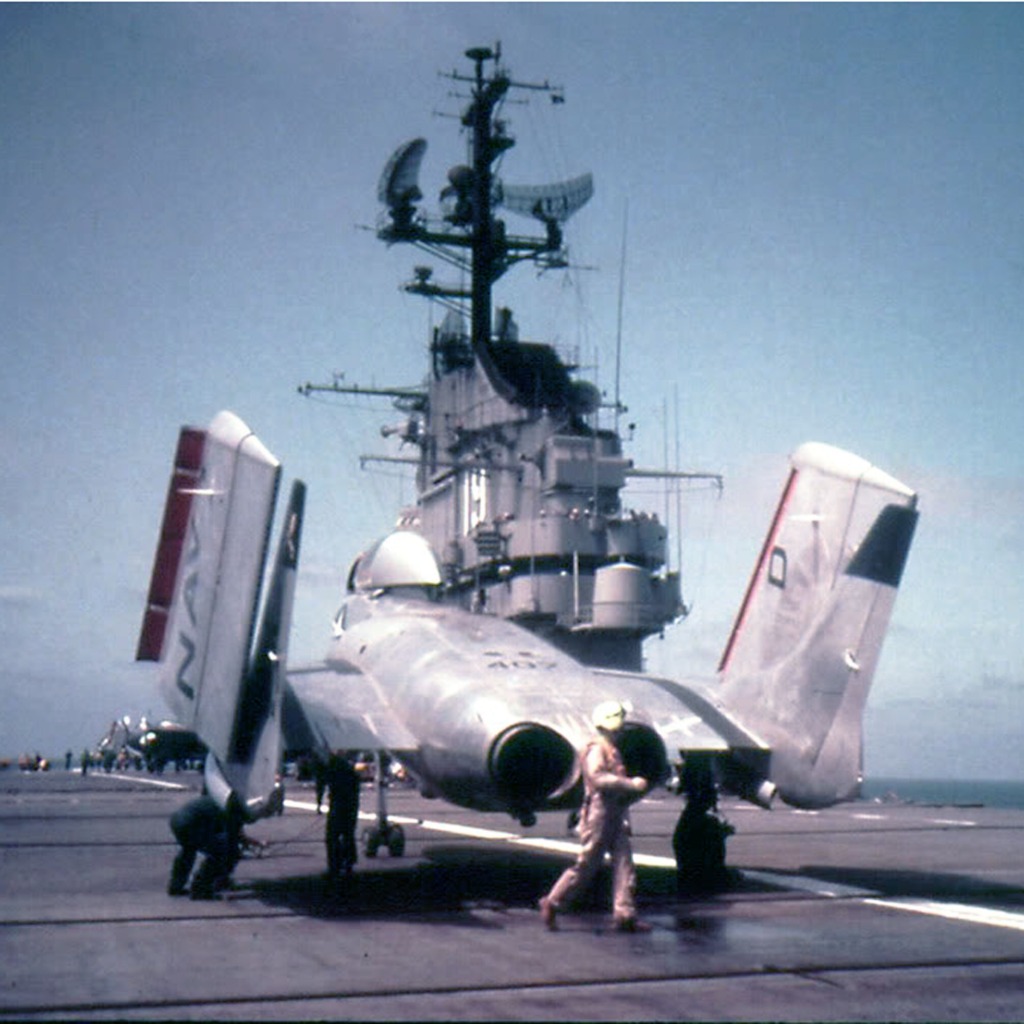 Chance Vought F7U Cutlass aboard the USS HANCOCK (CV-19).jpg