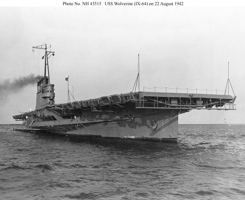 USS Wolverine (IX-64) shown on 22 August 1942 soon after her commissioning at Chicago, Ill.jpg